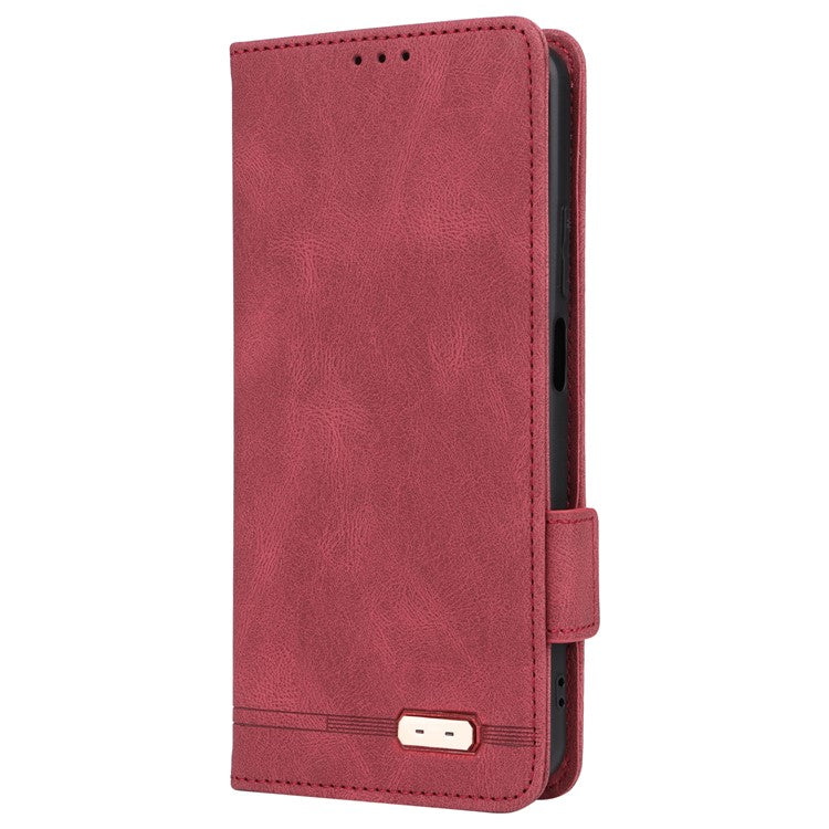 For Realme C63 4G /  C61 4G Wallet Phone Case Leather Flip Cover Hardware Decor - Rose