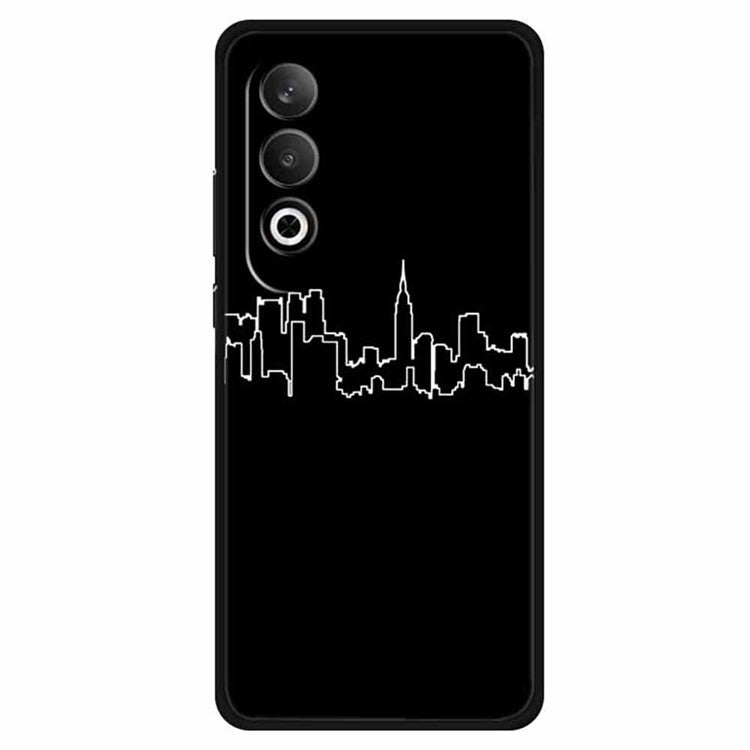 For OnePlus Nord CE4 5G / Oppo K12 Case Shockproof TPU Phone Cover Line Pattern Design - City
