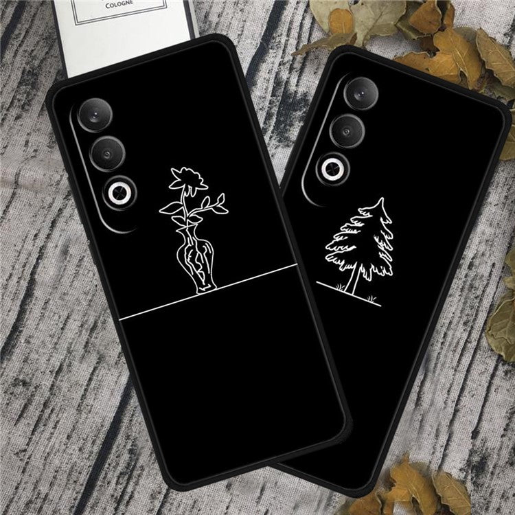 For OnePlus Nord CE4 5G / Oppo K12 Case Shockproof TPU Phone Cover Line Pattern Design - Time