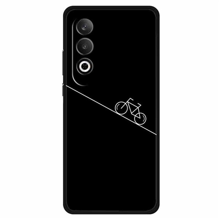 For OnePlus Nord CE4 5G / Oppo K12 Case Shockproof TPU Phone Cover Line Pattern Design - Bicycle