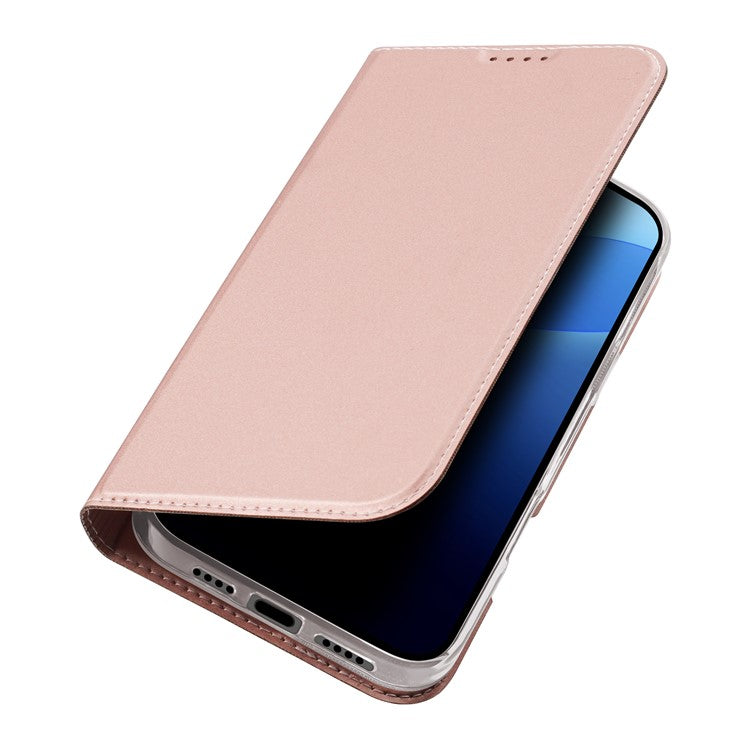 DUX DUCIS Skin Pro Series For iPhone 16 Pro Case Card Holder PU Leather Flip Phone Cover - Pink
