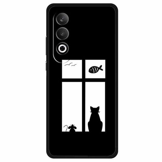 For OnePlus Nord CE4 5G / Oppo K12 TPU Case Pattern Printed Anti-Drop Phone Cover - Cat and Mouse