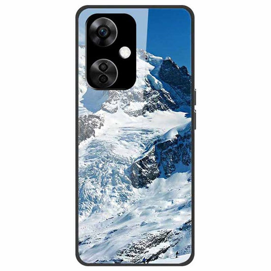 For OnePlus Nord CE3 5G Case Pattern Printing Tempered Glass Cell Phone Cover - Snow Mountain