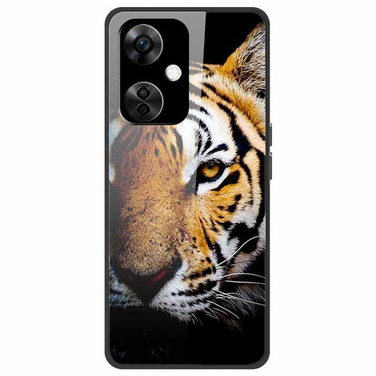 For OnePlus Nord CE3 5G Case Pattern Printing Tempered Glass Cell Phone Cover - Tiger