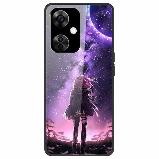 For OnePlus Nord CE3 5G Case Pattern Printing Tempered Glass Cell Phone Cover - Starry Girl