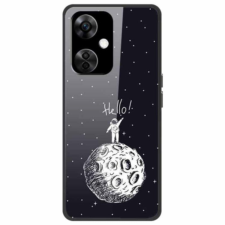 For OnePlus Nord CE3 5G Case Pattern Printing Tempered Glass Cell Phone Cover - Moon Landing