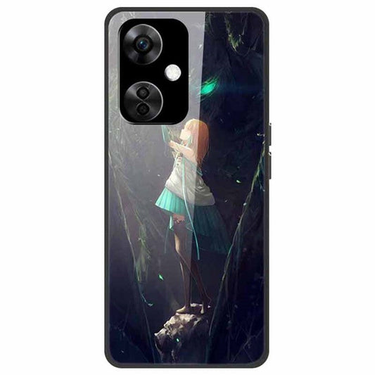 For OnePlus Nord CE3 5G Pattern Case TPU Tempered Glass Shockproof Phone Cover - Girl