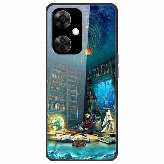 For OnePlus Nord CE3 5G Pattern Case TPU Tempered Glass Shockproof Phone Cover - Study Room