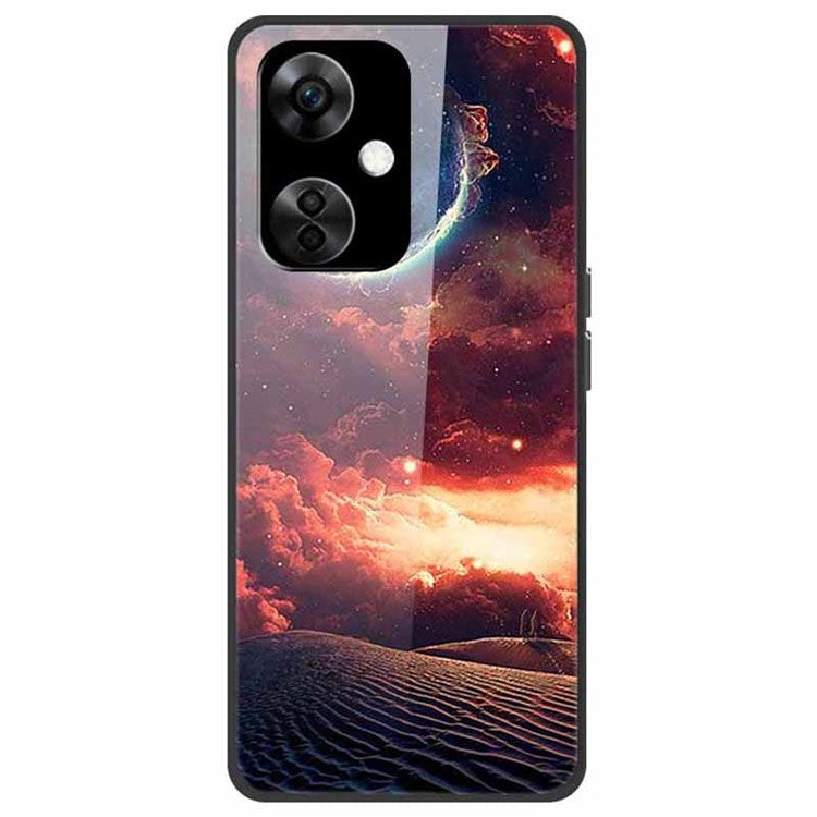 For OnePlus Nord CE3 5G Pattern Case TPU Tempered Glass Shockproof Phone Cover - Desert Moon