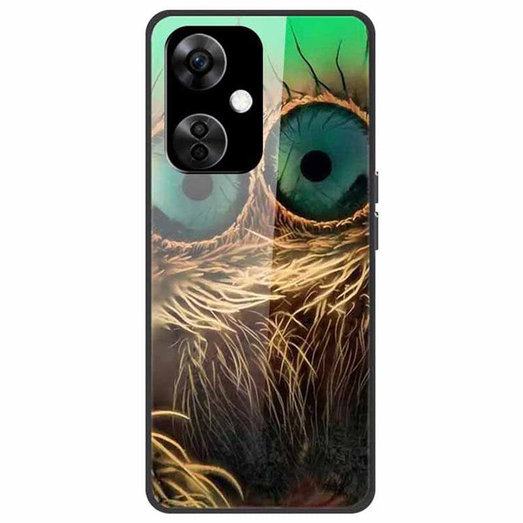 For OnePlus Nord CE3 5G Pattern Case TPU Tempered Glass Shockproof Phone Cover - Grass Eagle