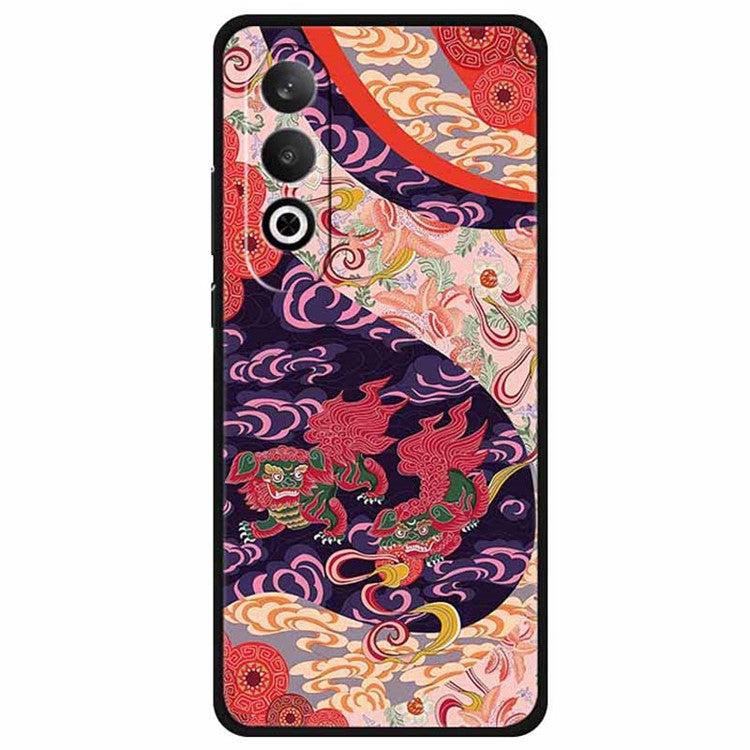 For OnePlus Nord CE4 5G / Oppo K12 Case Pattern Printing Soft TPU Cell Phone Cover - Dual Lions in Clouds