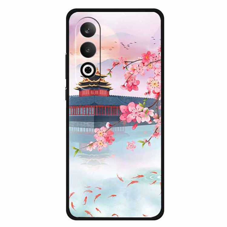 For OnePlus Nord CE4 5G / Oppo K12 Case Unique Pattern Slim TPU Phone Cover - Ancient Tower and Fish