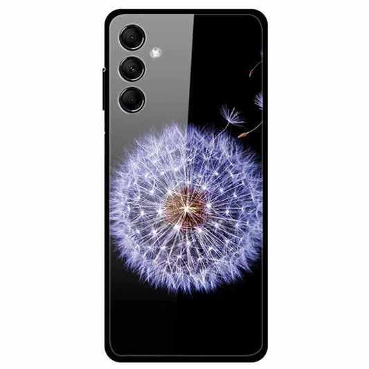 For Samsung Galaxy M14 5G Cell Phone Case Pattern Print Tempered Glass+TPU Cover - Dandelion