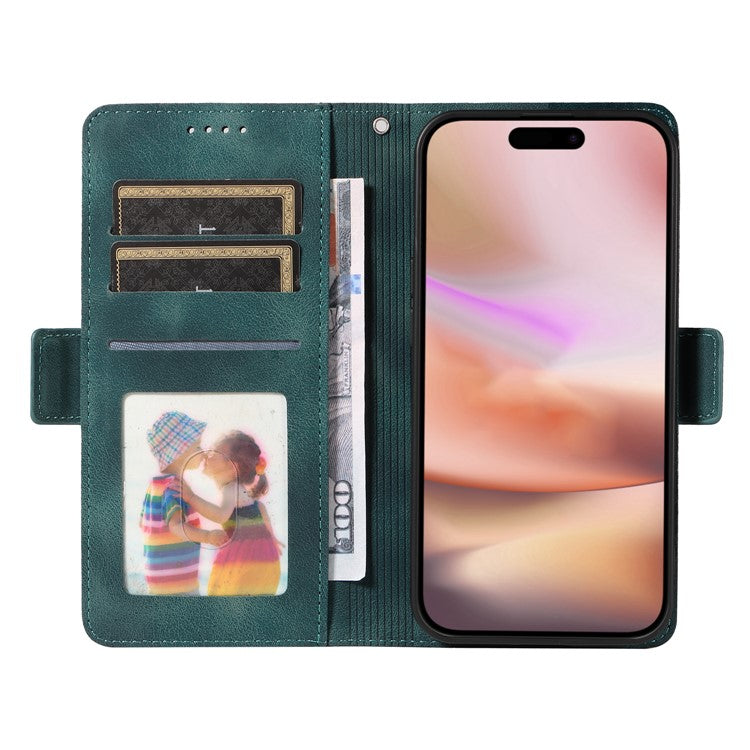 For iPhone 16 Plus Case Rhombus Starry PU Leather Protective Phone Cover -  Green