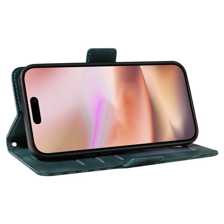 For iPhone 16 Plus Case Rhombus Starry PU Leather Protective Phone Cover -  Green