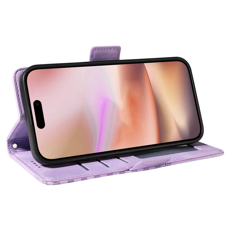 For iPhone 16 Plus Case Rhombus Starry PU Leather Protective Phone Cover -  Purple