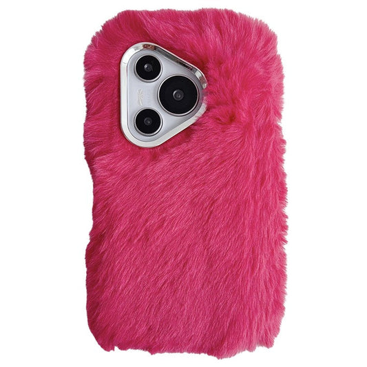 For Huawei Pura 70 Cell Phone Cases Silver Camera Frame Fluffy TPU Cover - Rose