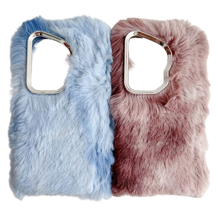For Huawei Pura 70 Ultra Cell Phone Cases Silver Camera Frame Fluffy TPU Cover - Blue