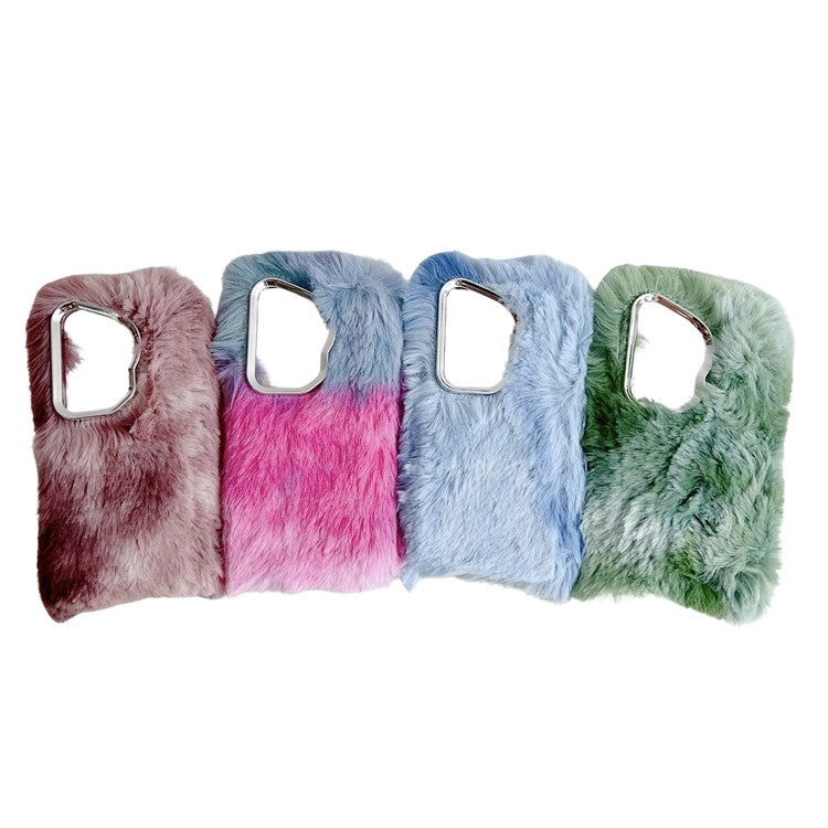 For Huawei Pura 70 Ultra Cell Phone Cases Silver Camera Frame Fluffy TPU Cover - Blue