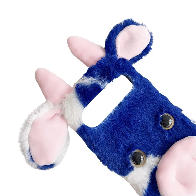 For Google Pixel 9 / 9 Pro Fluffy Cows Ear Cover Shockproof TPU Phone Case - Red