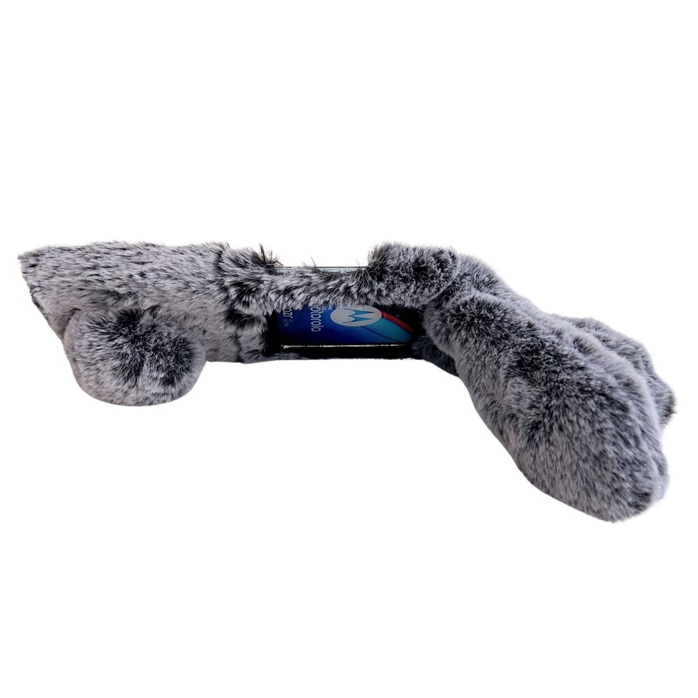 Folding Phone Case for Samsung Galaxy Z Flip7 FE 5G / Z Flip6 5G Fluffy Rabbit Ears Acrylic Cover - Grey