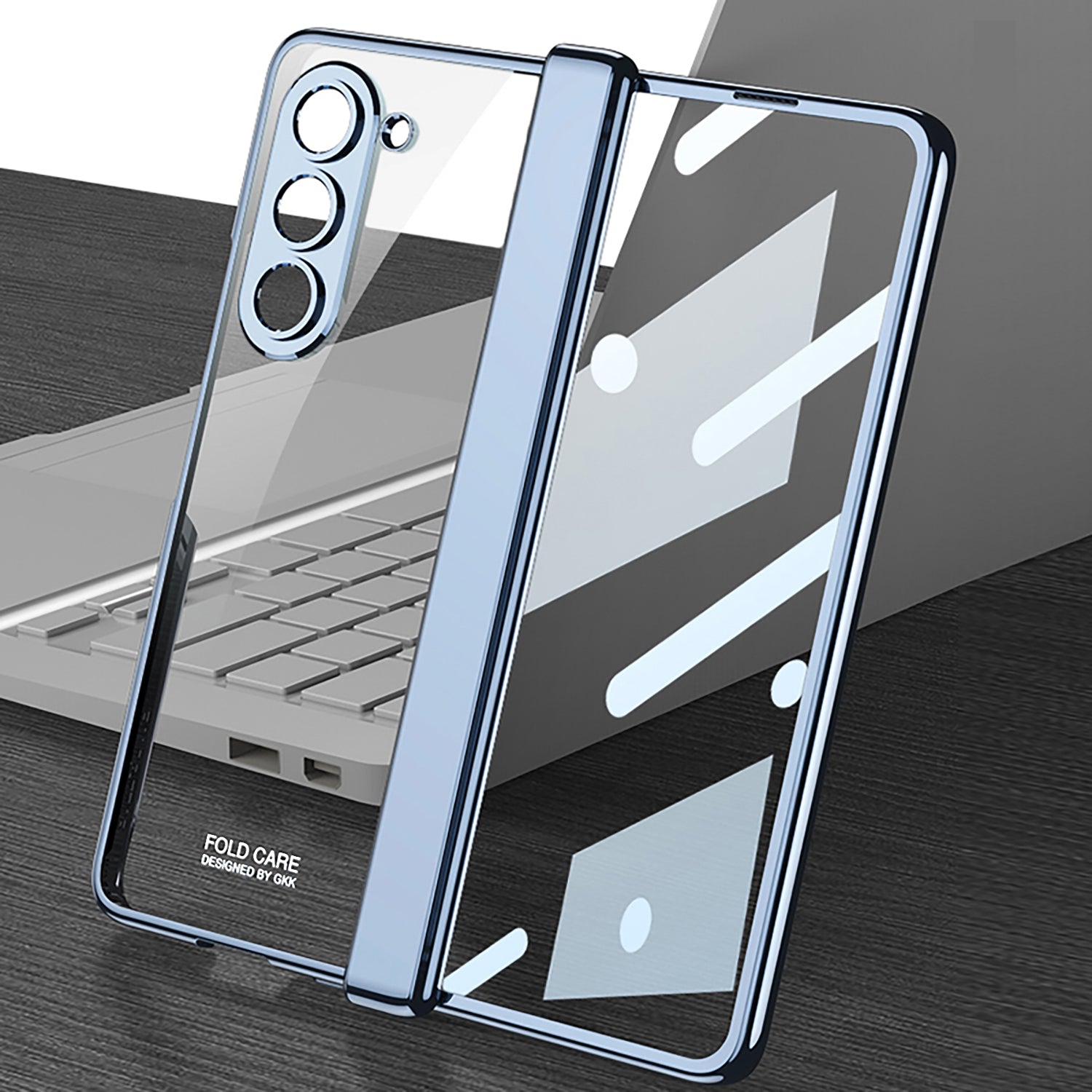 GKK For Samsung Galaxy Z Fold6 5G Case Electroplated Magnetic Hinge PC Phone Cover with Screen Film - Grey