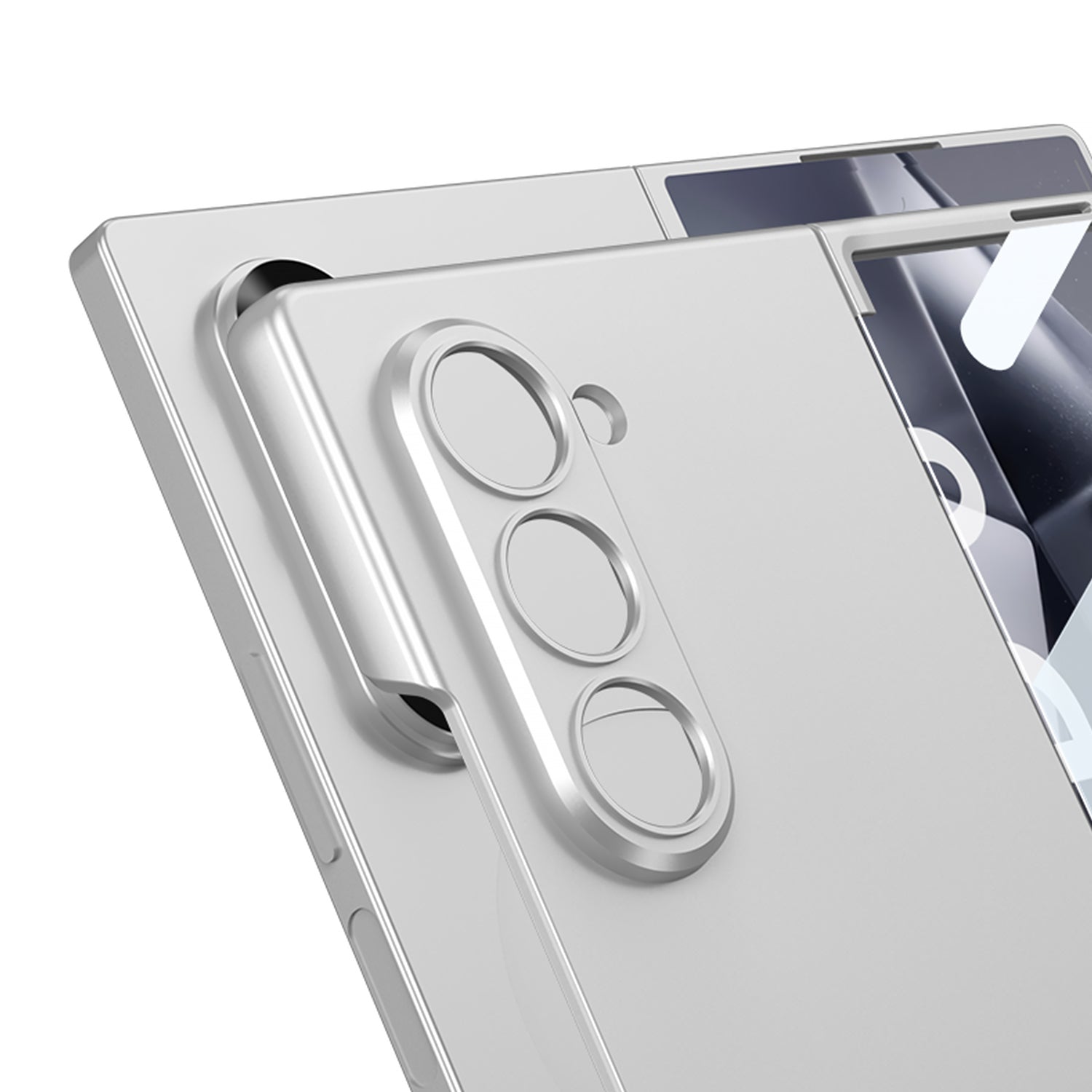 GKK For Samsung Galaxy Z Fold6 5G Case Super Slim PC Phone Cover with Screen Protector - Titanium Grey