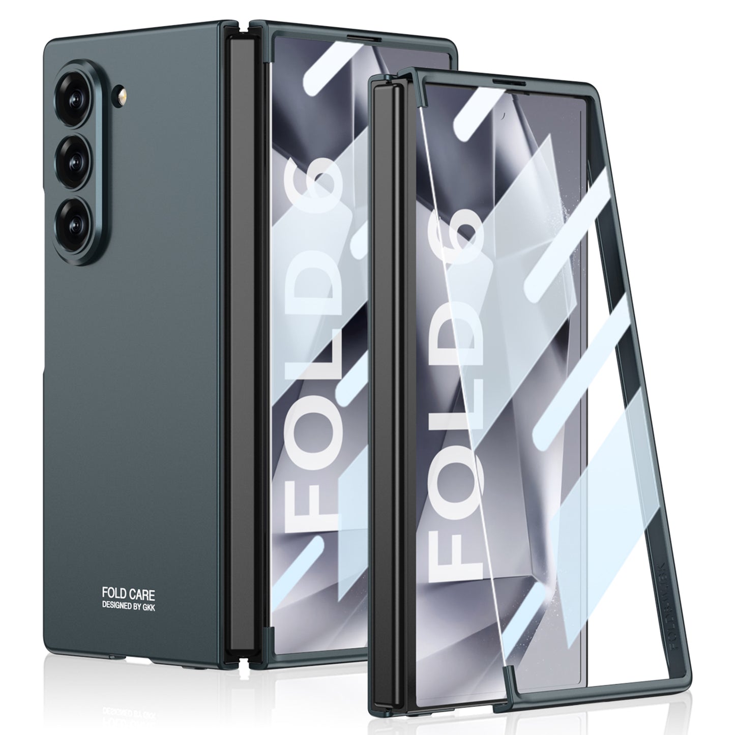 GKK For Samsung Galaxy Z Fold6 5G Case Super Slim PC Phone Cover with Screen Protector - Green