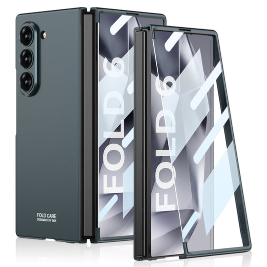 GKK For Samsung Galaxy Z Fold6 5G Case Super Slim PC Phone Cover with Screen Protector - Green