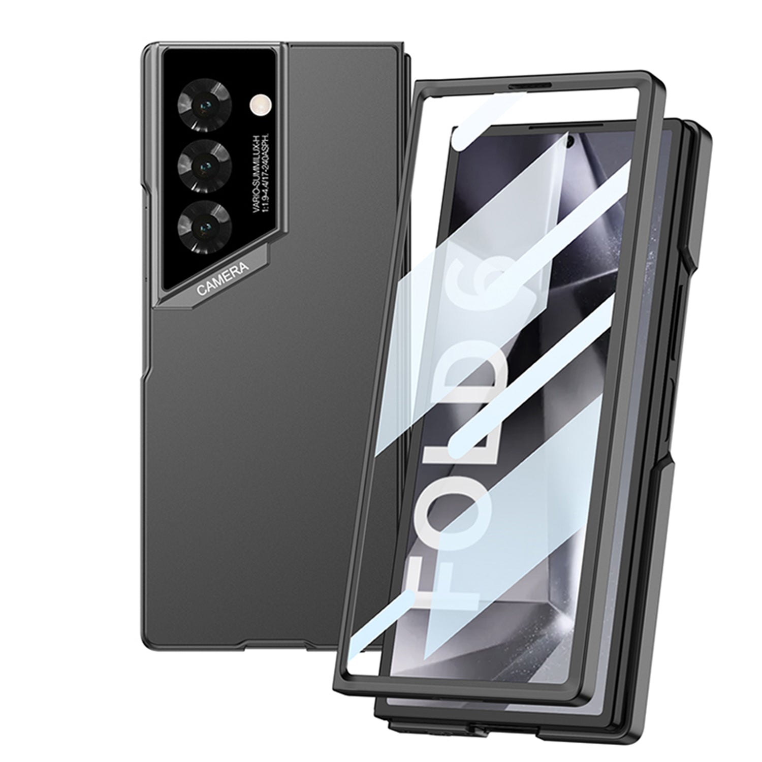 GKK For Samsung Galaxy Z Fold6 5G Case Ultra-Thin PC Phone Case with HD Tempered Glass Screen Protector - Titanium Grey