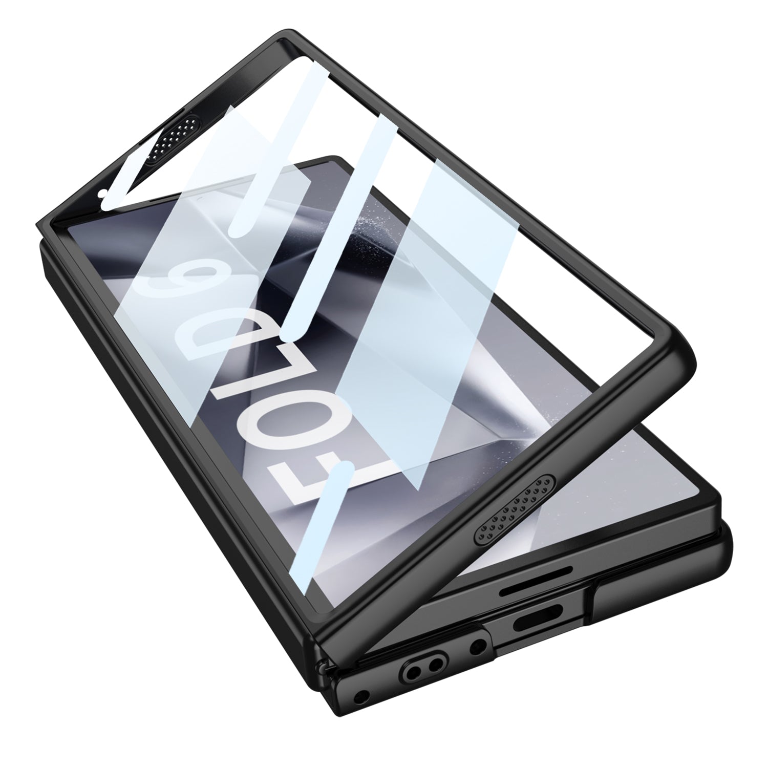 GKK For Samsung Galaxy Z Fold6 5G Case Kickstand Slim PC Phone Cover with Screen Protector - Titanium Grey