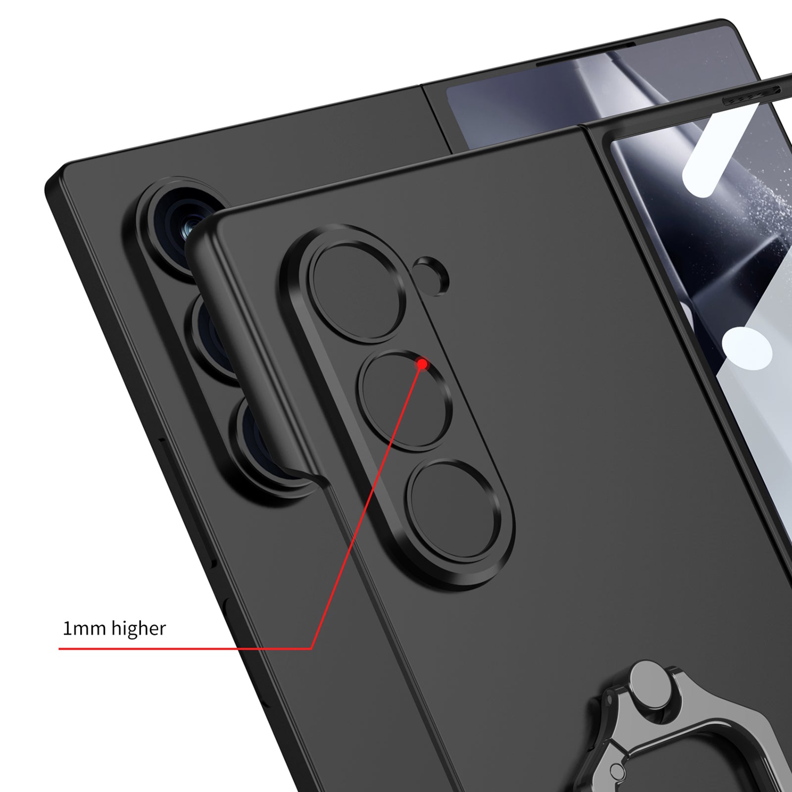 GKK For Samsung Galaxy Z Fold6 5G Case Kickstand Slim PC Phone Cover with Screen Protector - Titanium Grey