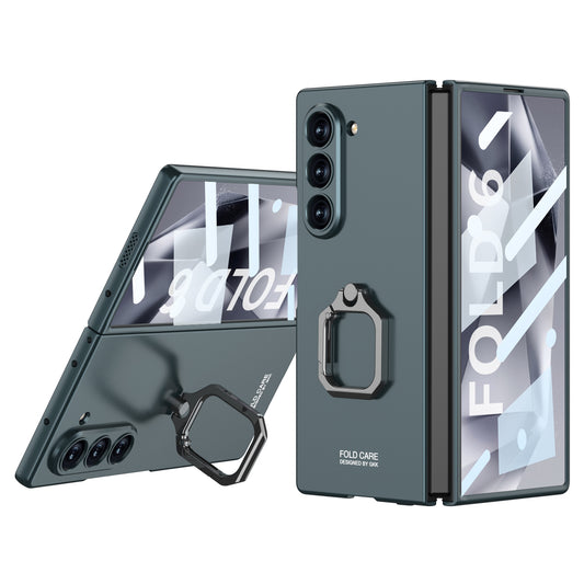 GKK For Samsung Galaxy Z Fold6 5G Case Kickstand Slim PC Phone Cover with Screen Protector - Green