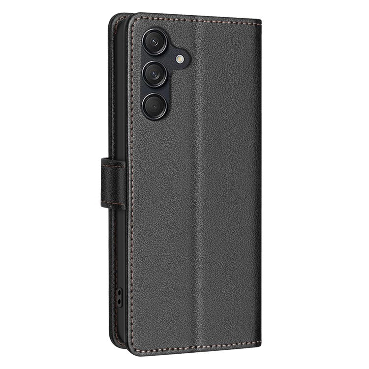 BINFEN COLOR BF32 For Samsung Galaxy M55 5G / C55 5G / F55 5G RFID Blocking PU Leather Phone Case Cover - Black