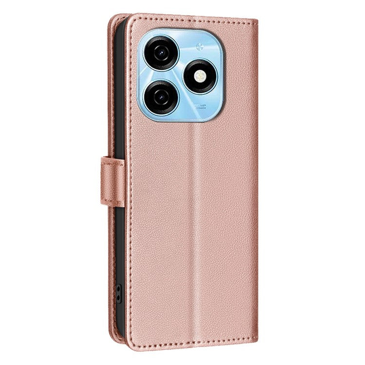 BINFEN COLOR BF32 For TECNO Spark 20 Case RFID Blocking Shockproof Leather Cover - Rose Gold