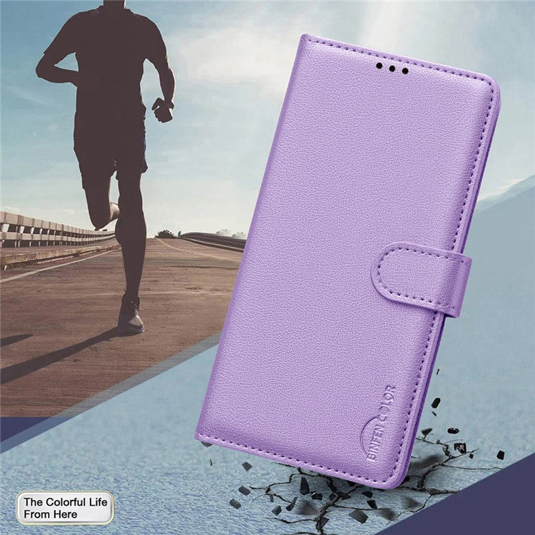 BINFEN COLOR BF32 For TECNO Spark 20 Case RFID Blocking Shockproof Leather Cover - Purple