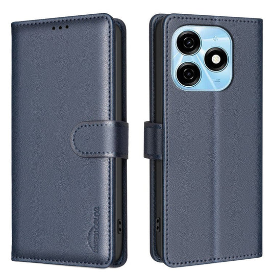 BINFEN COLOR BF32 For TECNO Spark 20 Case RFID Blocking Shockproof Leather Cover - Blue