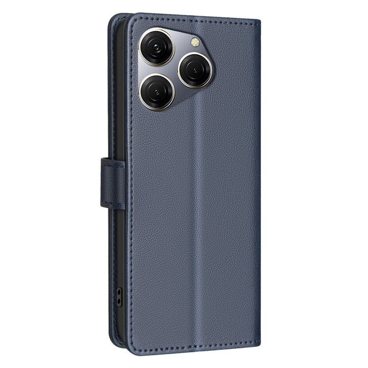 BINFEN COLOR BF32 For TECNO Spark 20 Pro Leather Case RFID Blocking Lychee Texture - Blue