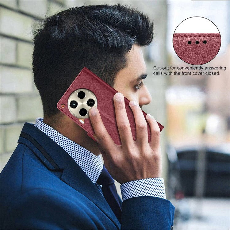 BINFEN COLOR BF32 For TECNO Camon 30 4G / 5G Phone Case RFID Blocking Magnetic Clasp Leather Cover - Red