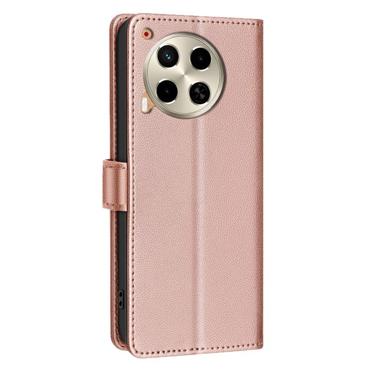 BINFEN COLOR BF32 For TECNO Camon 30 4G / 5G Phone Case RFID Blocking Magnetic Clasp Leather Cover - Rose Gold