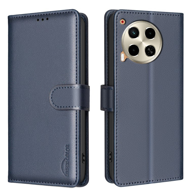 BINFEN COLOR BF32 For TECNO Camon 30 4G / 5G Phone Case RFID Blocking Magnetic Clasp Leather Cover - Blue