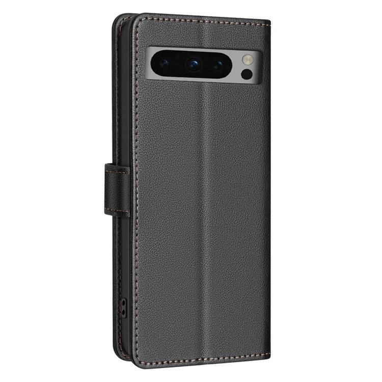 BINFEN COLOR BF32 For Google Pixel 8 Pro RFID Blocking Phone Case Litchi Texture Leather Phone Cover - Black