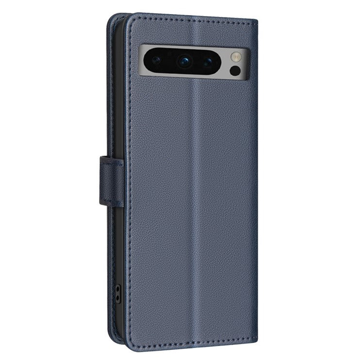 BINFEN COLOR BF32 For Google Pixel 8 Pro RFID Blocking Phone Case Litchi Texture Leather Phone Cover - Blue