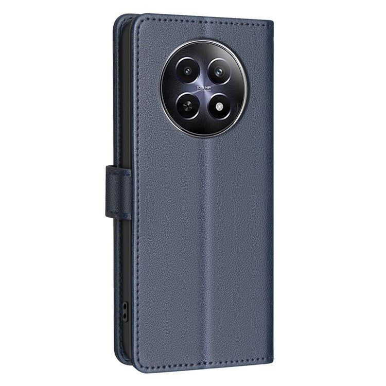 BINFEN COLOR BF32 For Realme 12 5G Anti-Scratch Phone Case RFID Blocking Litchi Texture Leather Cover - Blue