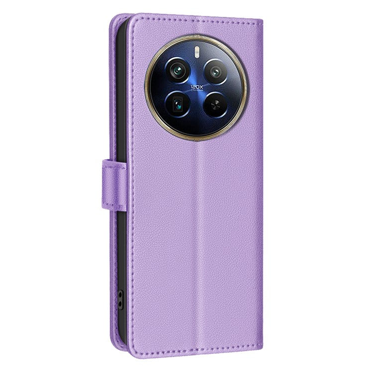 BINFEN COLOR BF32 For Realme 12 Pro+ 5G / 12 Pro 5G Phone Case Litchi Texture RFID Blocking Leather Phone Cover - Purple