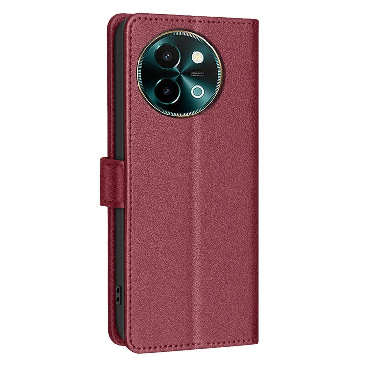 BINFEN COLOR BF32 For vivo Y38 5G / Y200i 5G Phone Case Litchi Texture RFID Blocking Leather Phone Cover - Red