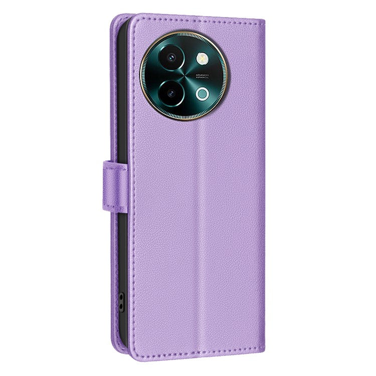 BINFEN COLOR BF32 For vivo Y38 5G / Y200i 5G Phone Case Litchi Texture RFID Blocking Leather Phone Cover - Purple
