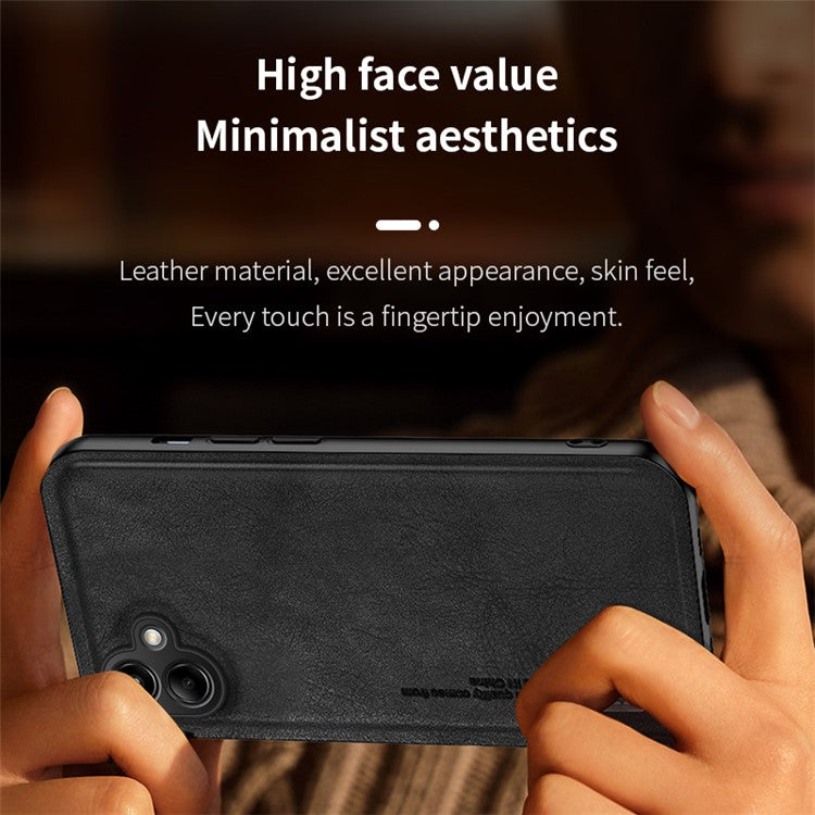 For Samsung Galaxy A05 4G Case Precise Lens Cutout Retro TPU+PU Phone Cover - Brown