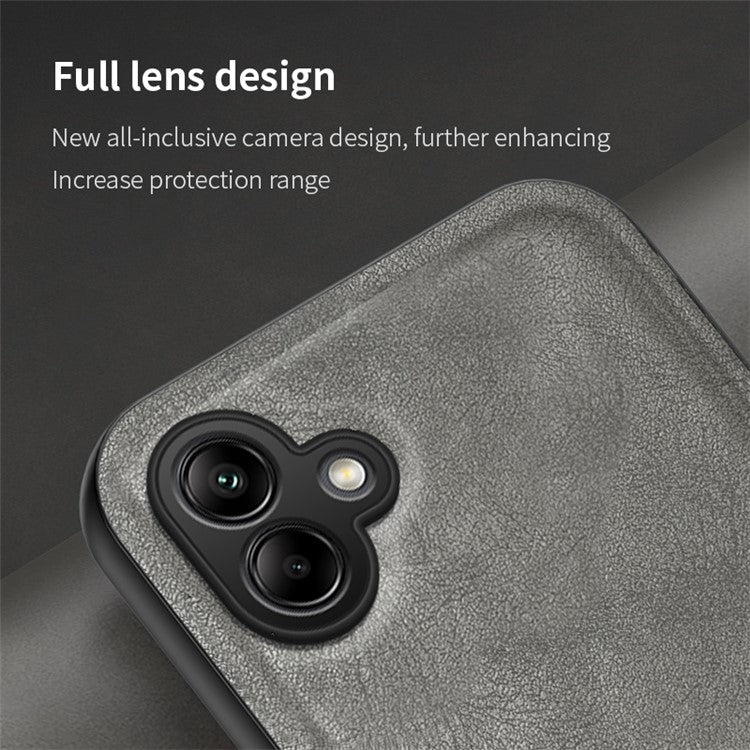 For Samsung Galaxy A05 4G Case Precise Lens Cutout Retro TPU+PU Phone Cover - Brown