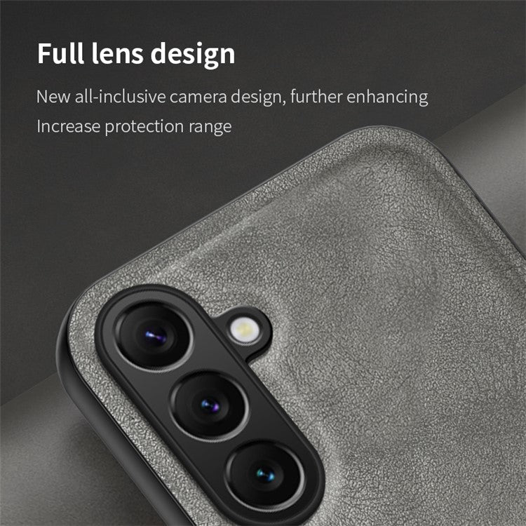 For Samsung Galaxy F15 5G Matte Phone Case TPU+PU Phone Cover Work with Magnetic Car Holder - Brown